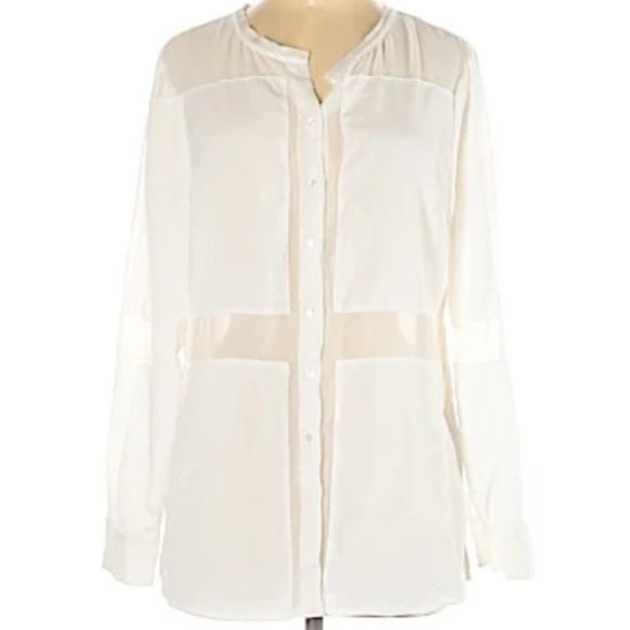 White Sheer Illusion Blouse - Picture 1 of 2